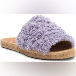 UGG Fuzzy Slide Espadrille Sandals Lilac Purple 8 Vacationcore